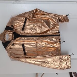 Shiny Gold Hooded Jacket